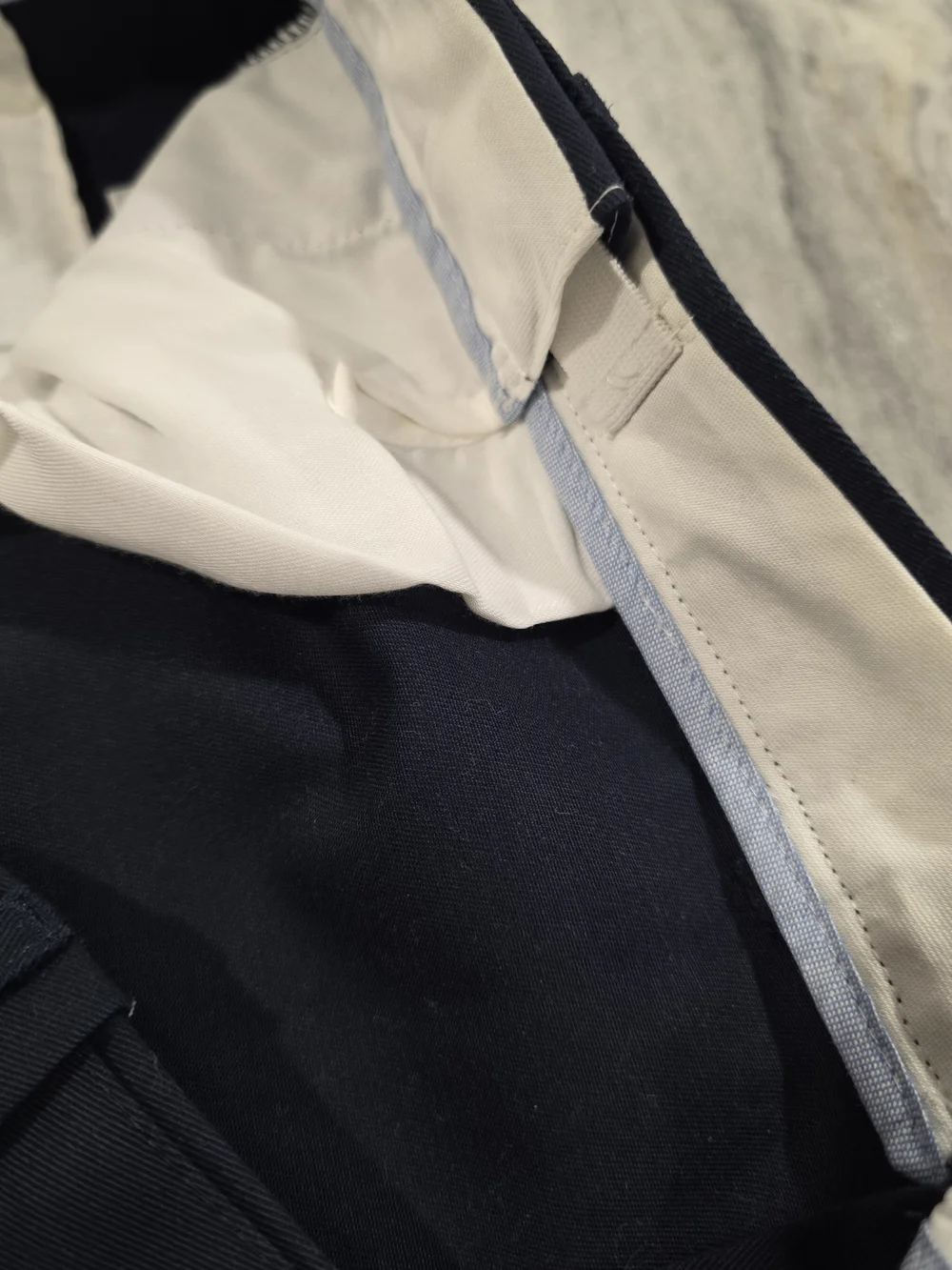 44x29 Men's Land's End Casual Pants Khaki Chino Dark Blue 100% Cotton